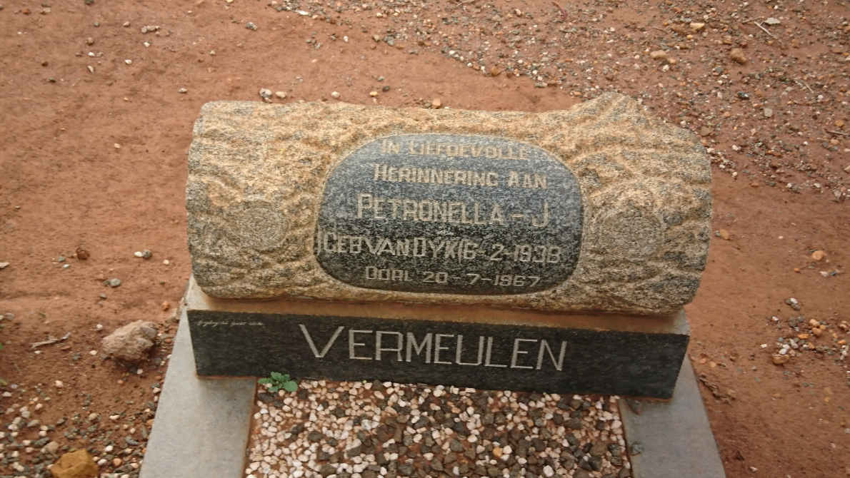 VERMEULEN Petronella J. nee VAN DYK 1938-1967