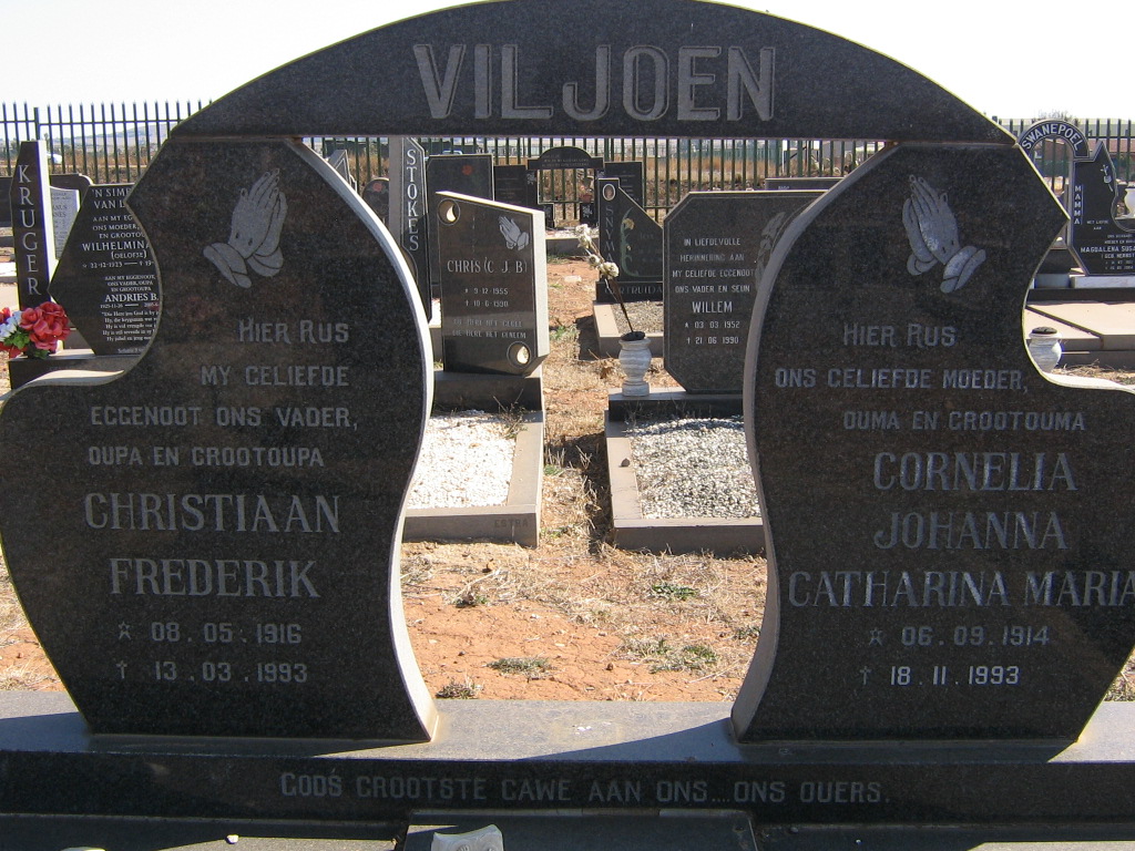 VILJOEN Christiaan Frederik 1916-1993 &amp; Cornelia Johanna Catharina Maria 1914-1993