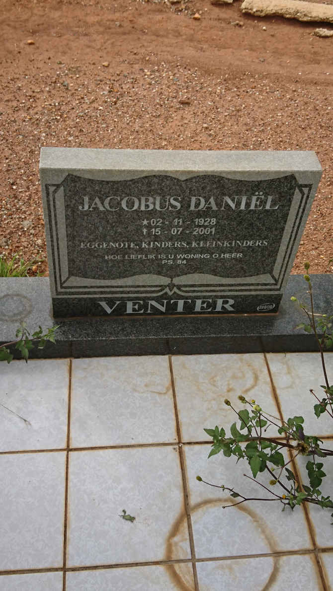 VENTER Jacobus Daniel 1928-2001
