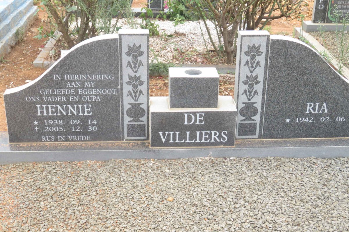 VILLIERS Hennie, de 1938-2005 &amp; Ria 1942-