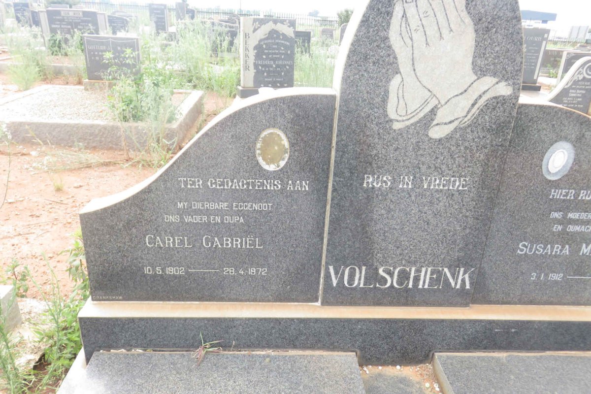 VOLSCHENK Carel Gabriel 1902-1972 &amp; Susara Magdalena 1912-1999