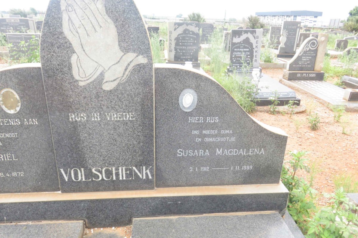 VOLSCHENK Carel Gabriel 1902-1972 &amp; Susara Magdalena 1912-1999