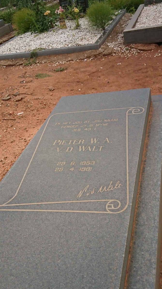 WALT Pieter W.A., v.d. 1953-1981