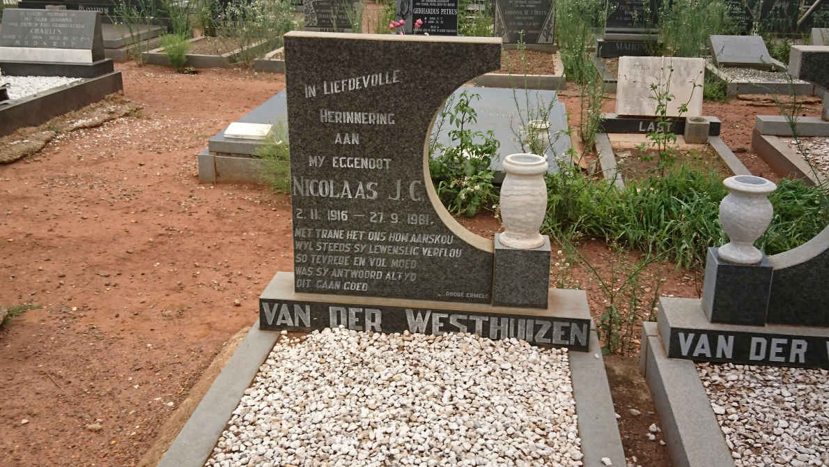 WESTHUIZEN Nicolaas J.C., van der 1916-1981