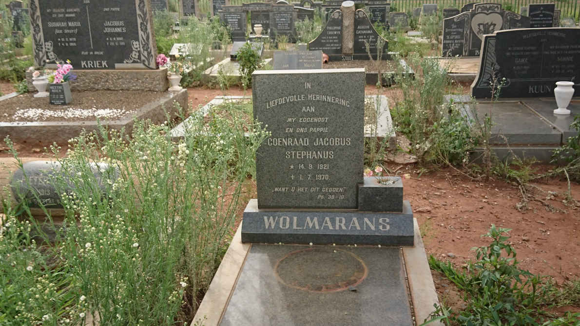 WOLMARANS Coenraad Jacobus Stephanus 1921-1970