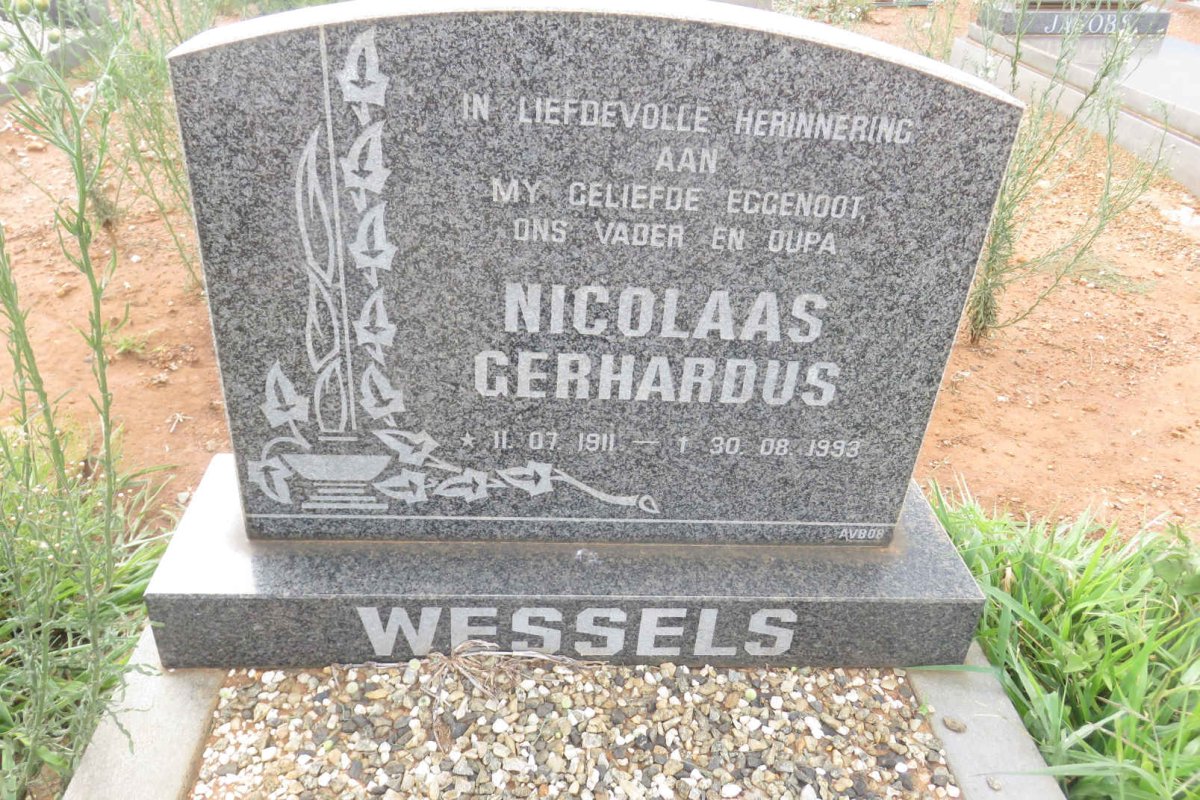 WESSELS Nicolaas Gerhardus 1911-1993