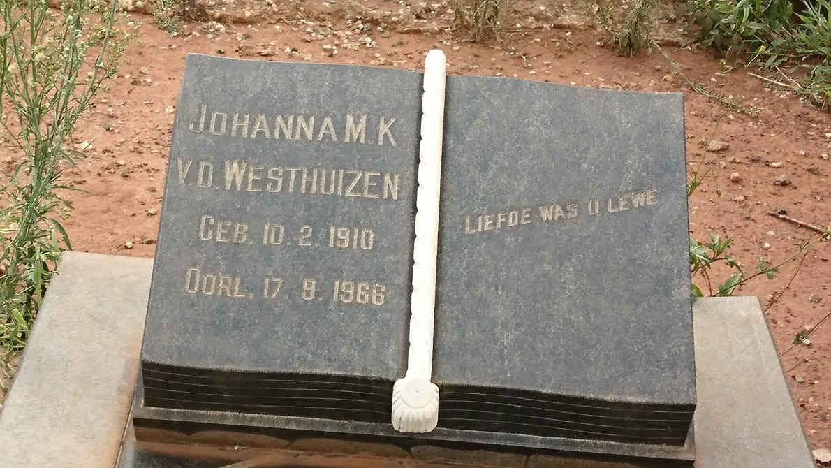 WESTHUIZEN Johanna M.K., v.d. 1910-1966