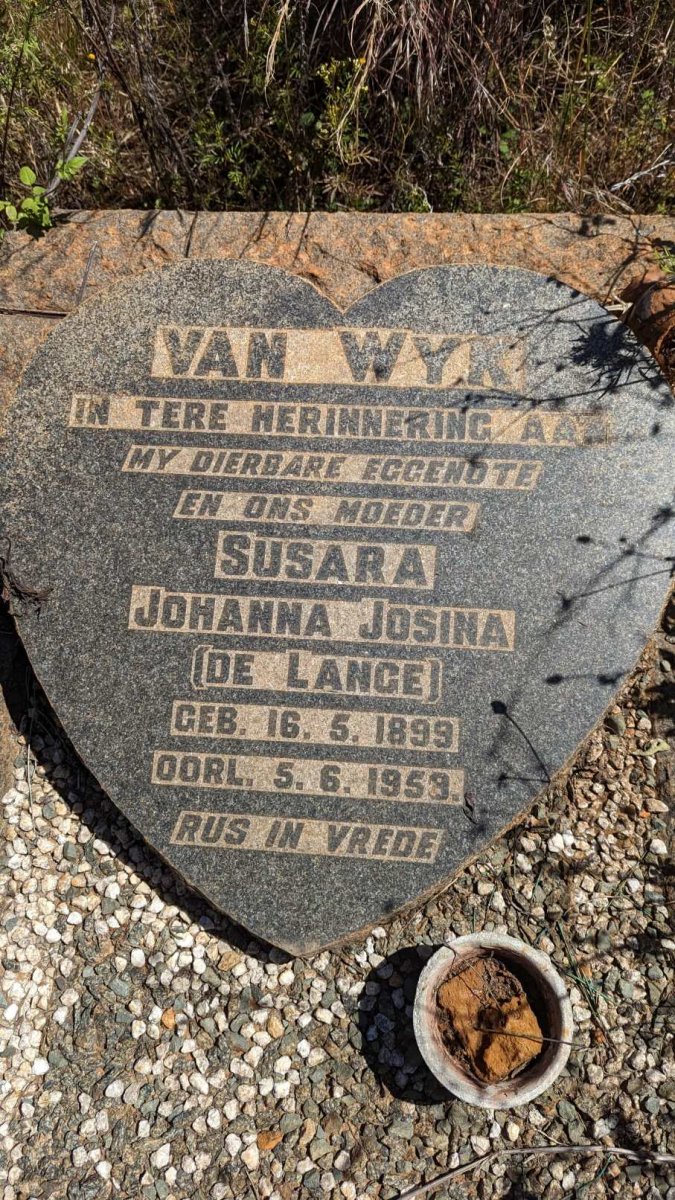 WYK Susara Johanna Josina, van nee DE LANGE 1899-1959