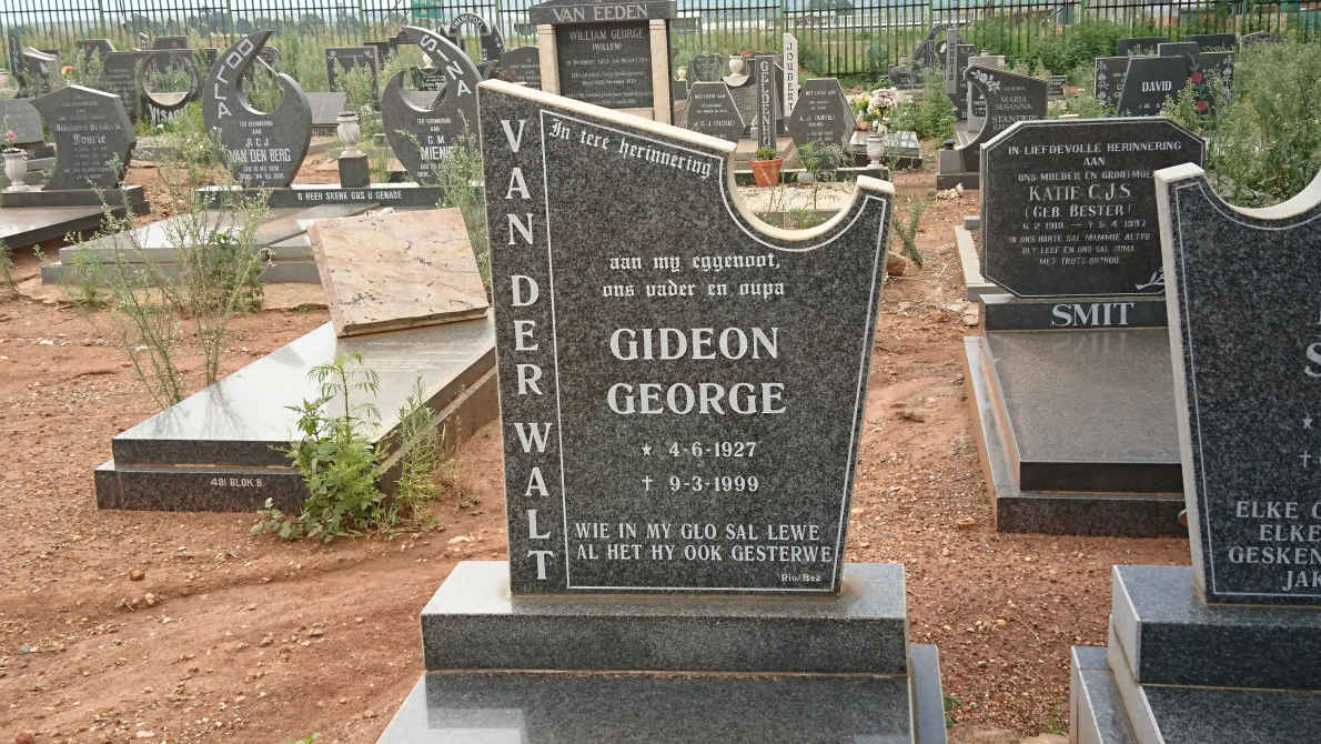 WALT Gideon George, van der 1927-1999