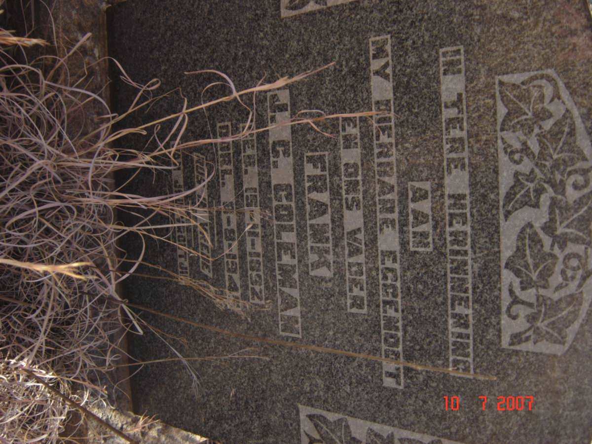 COLEMAN Frank J.C. 1892-1945