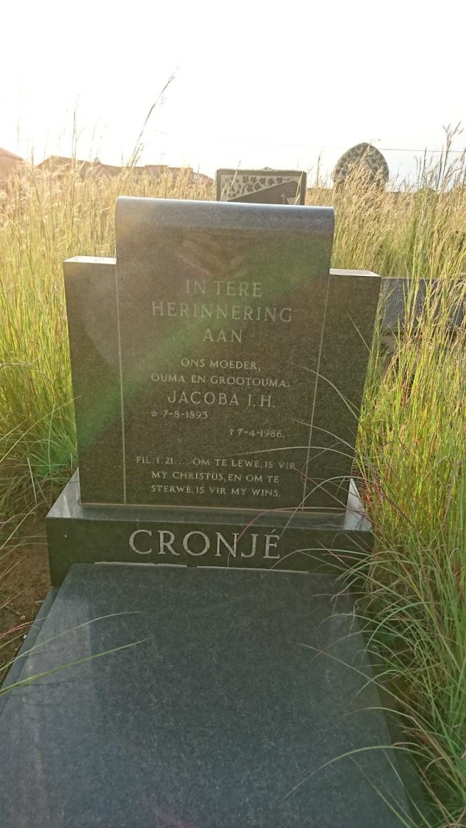 CRONJE Jacoba I.H. 1893-1986
