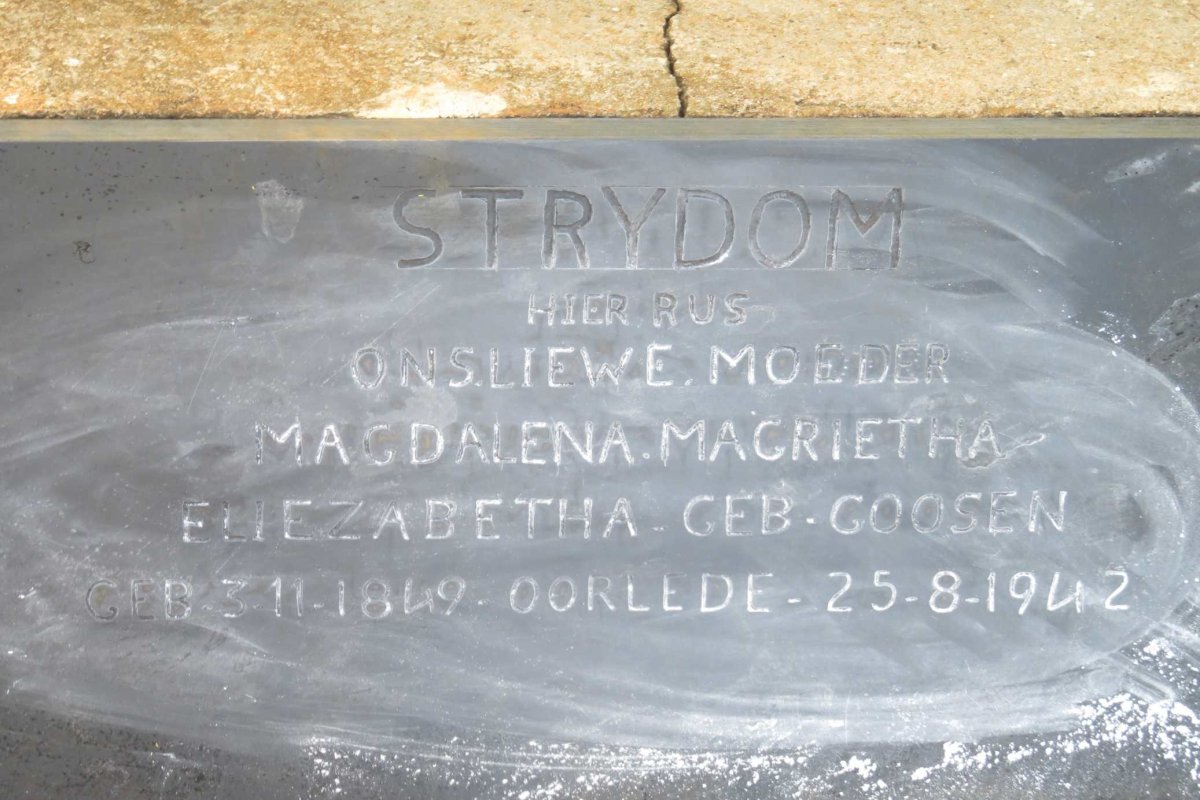 STRYDOM Magdalena Magrietha Eliezabetha nee GOOSEN 1849-1942