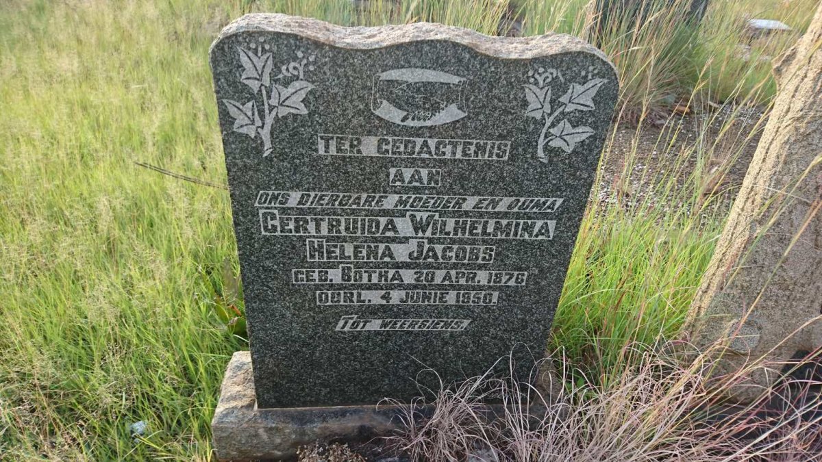 JACOBS Gertruida Wilhelmina Helena nee BOTHA 1876-1950