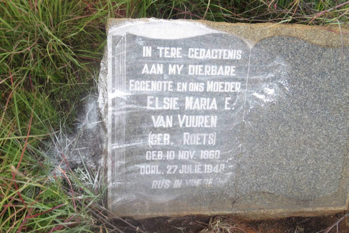 VUUREN Elsie Maria E., van nee ROETS 1860-1948