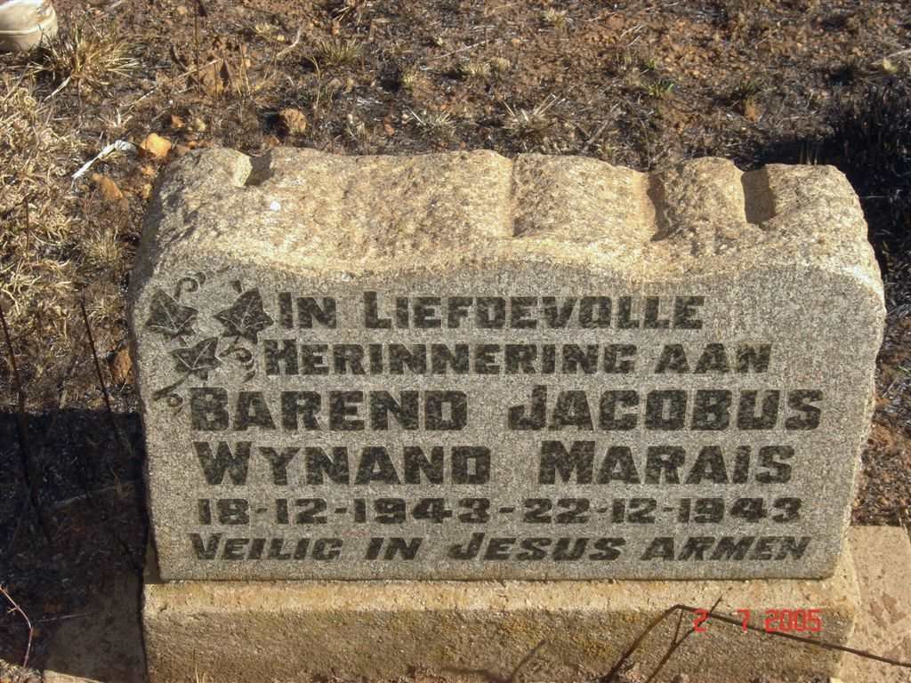 MARAIS Barend Jacobus Wynand 1943-1943