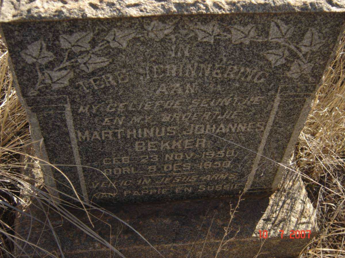 BEKKER Marthinus Johannes 1950-1950
