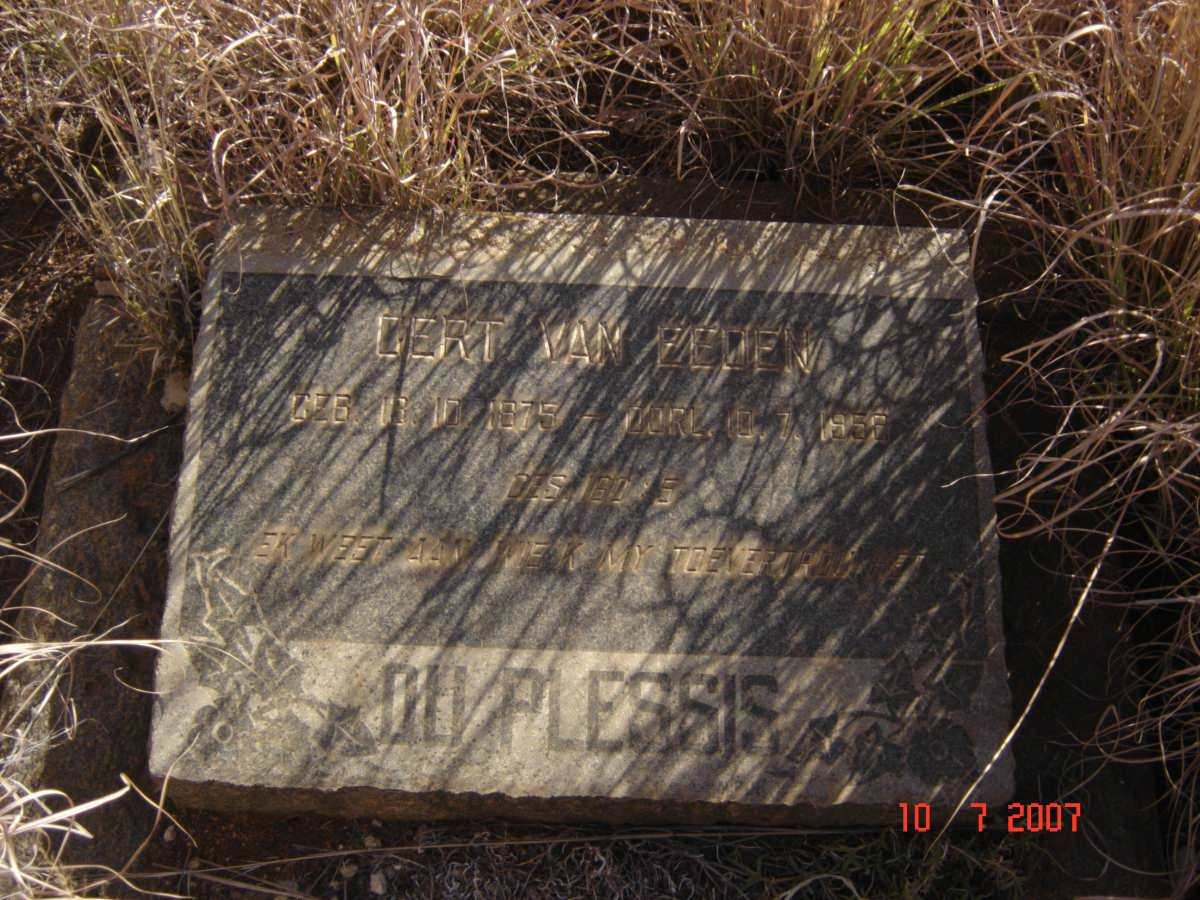 PLESSIS Gert van Eeden, du 1875-1956