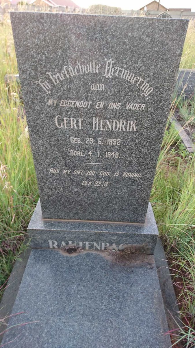 RAUTENBACH Gert Hendrik 1892-1949