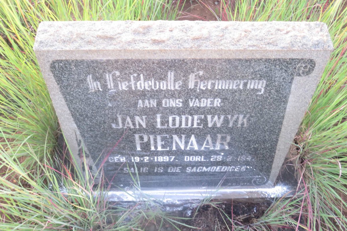 PIENAAR Jan Lodewyk 1897-1947