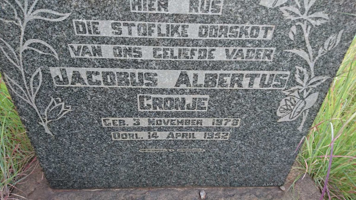 CRONJE Jacobus Albertus 1878-1952