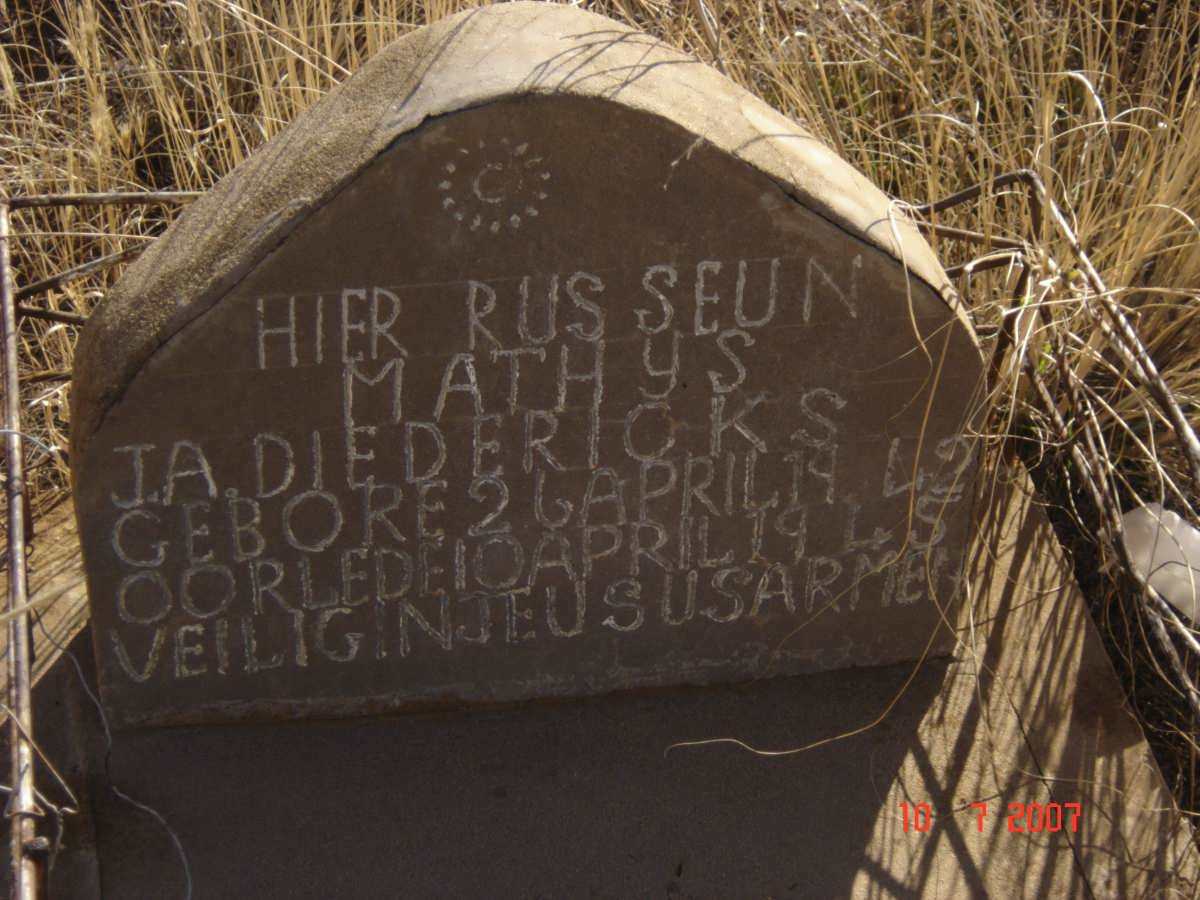 DIEDERICKS Mathys J.A. 1945-1945