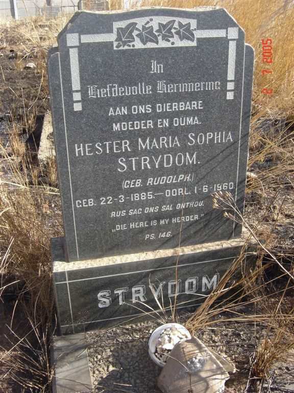 STRYDOM Hester Maria Sophia nee RUDOLPH 1885-1960