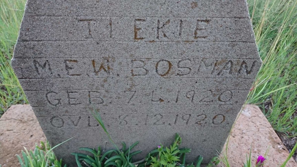 BOSMAN M.E.W. 1920-1920