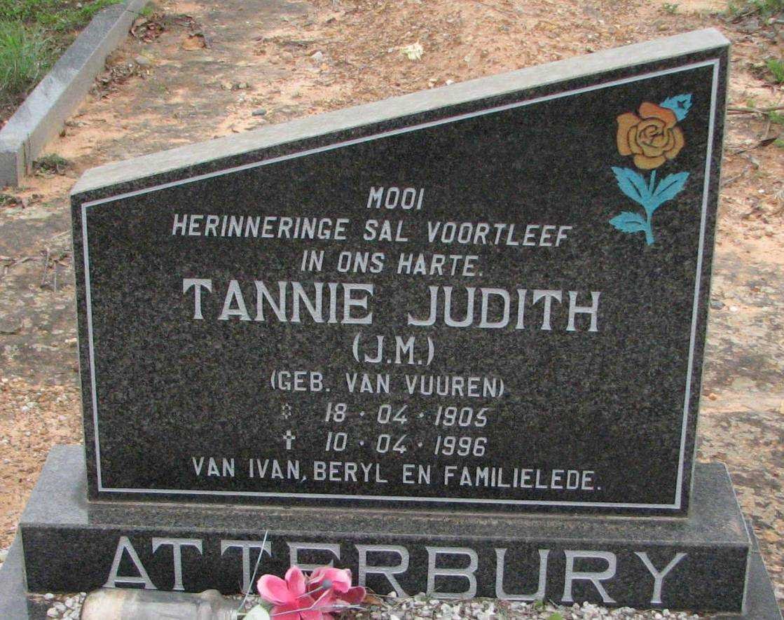 ATTERBURY J.M. geb VAN VUUREN 1905-1996