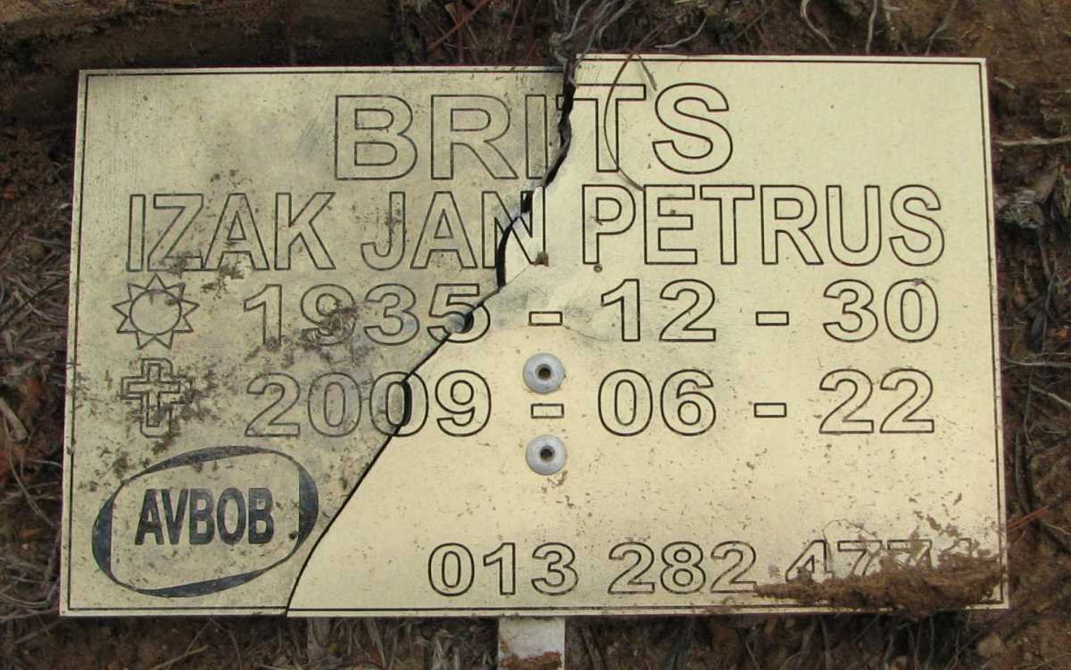BRITS Izak Jan Petrus 1935-2009
