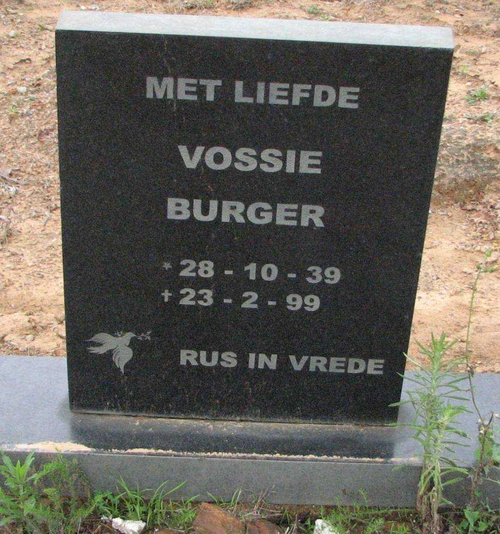 BURGER Vossie 1939-1999