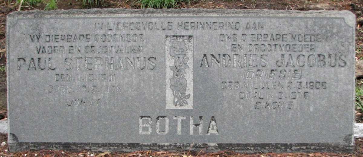 BOTHA Paul Stephanus 1901-1975 &amp; Andries Jacobus VILJOEN 1906-1976