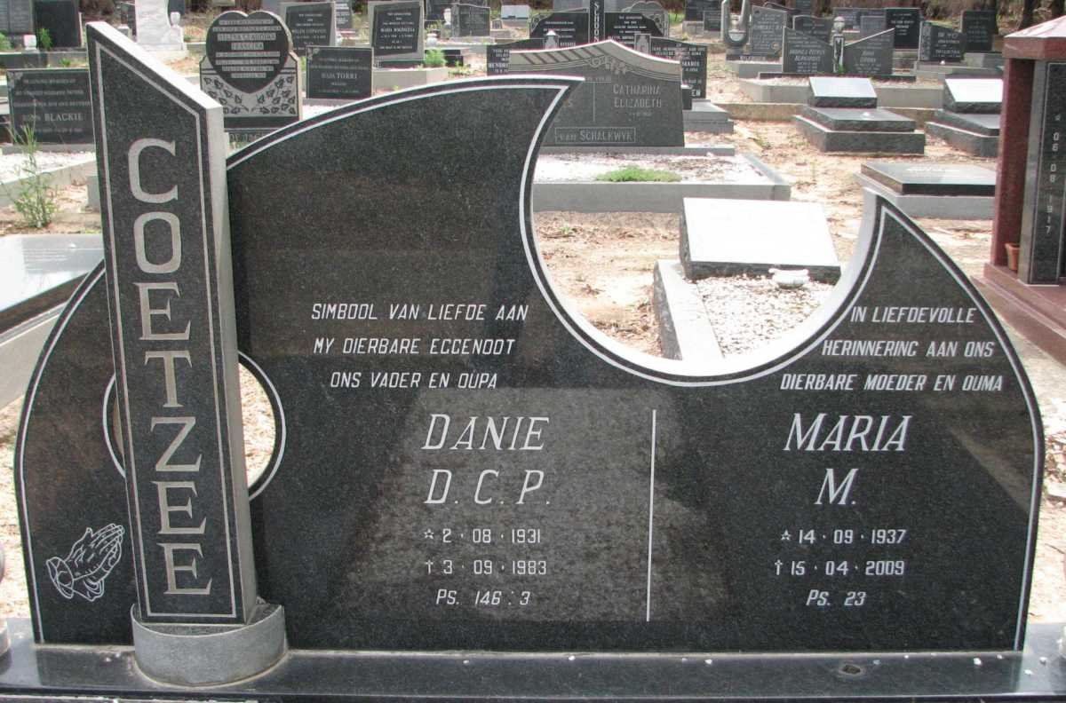 COETZEE Danie D.C.P. 1931-1983 &amp; Maria M. 1937-2009