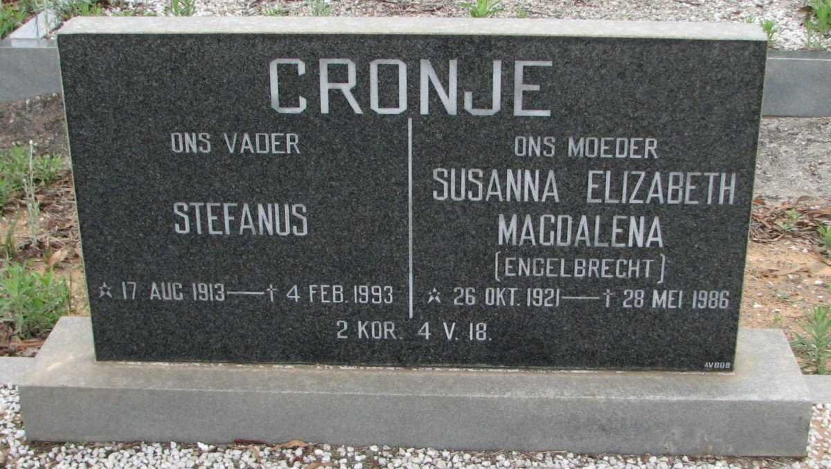 CRONJE Stefanus 1913-1993 &amp; Susanna Elizabeth Magdalena ENGELBRECHT 1921-1986