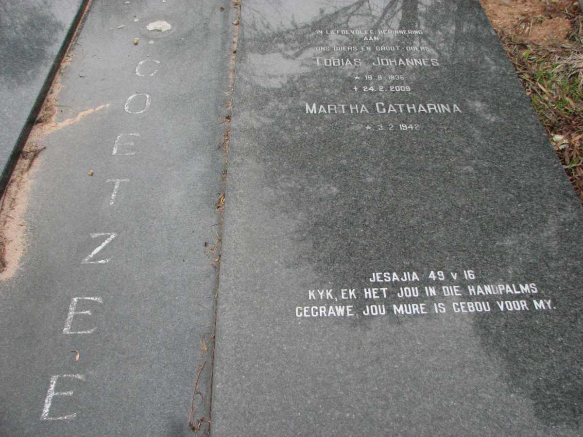 COETZEE Tobias Johannes 1935-2009 &amp; Catharina 1942- :: COETZEE Pieter Hendrik