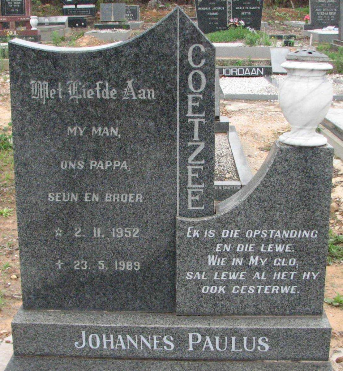 COETZEE Johannes Paulus 1952-1989