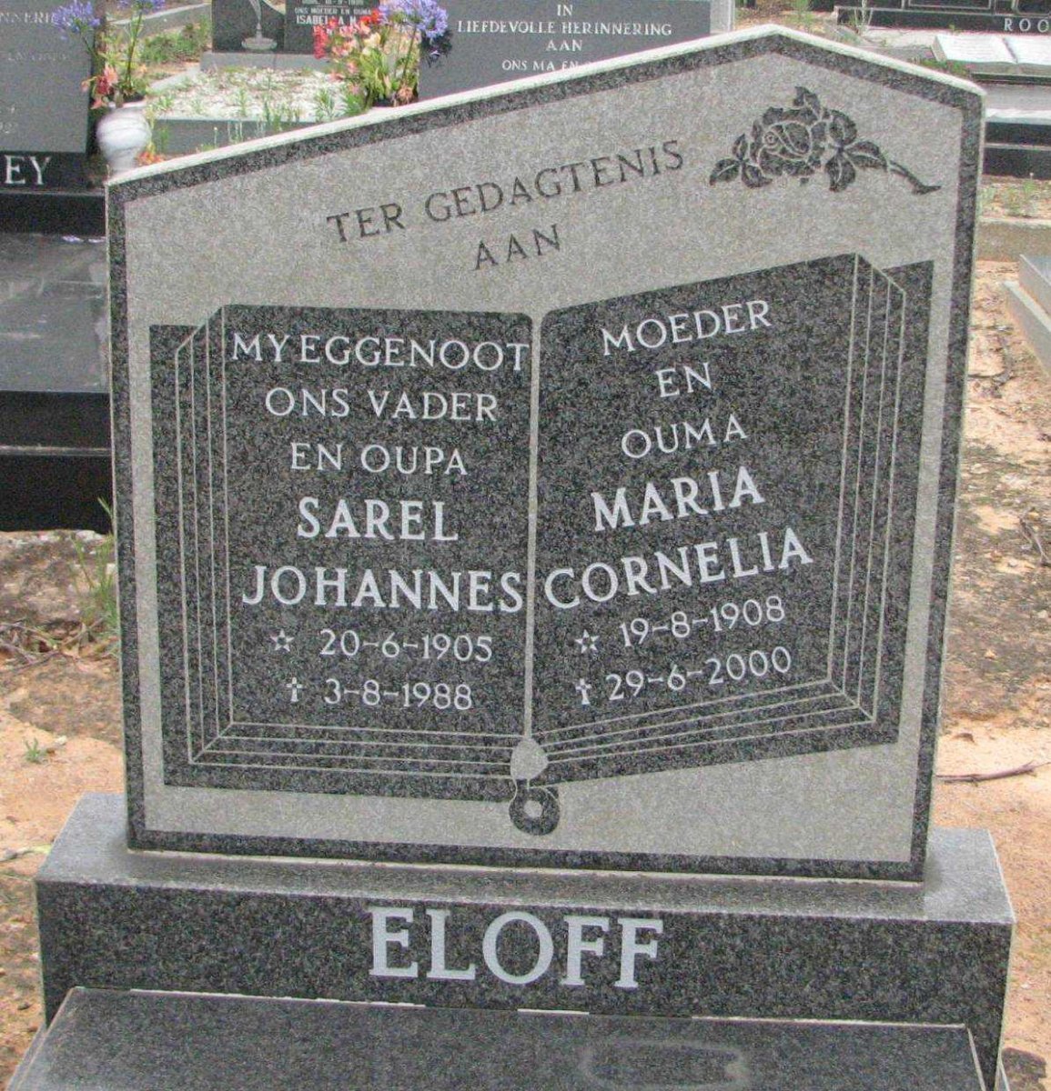 ELOFF Sarel Johannes 1905-1988 &amp; Maria Cornelia 1908-2000
