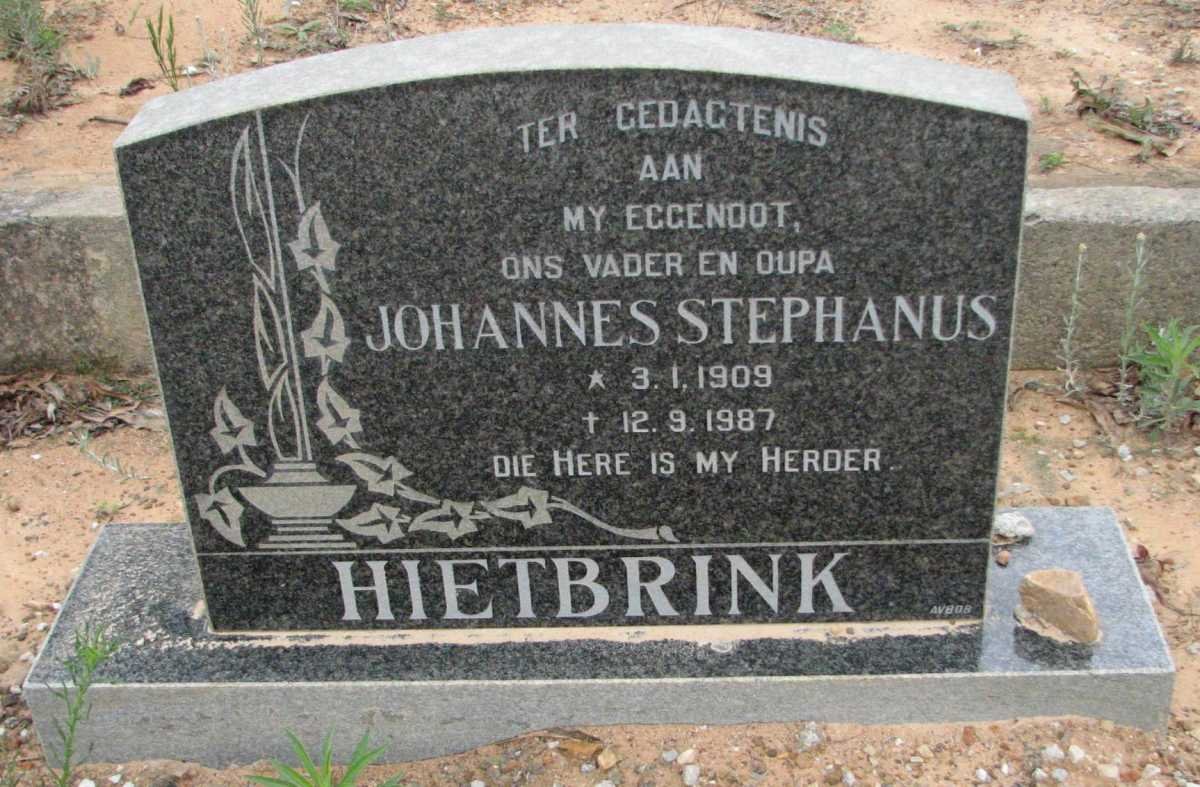 HIETBRINK Johannes Stephanus 1909-1987