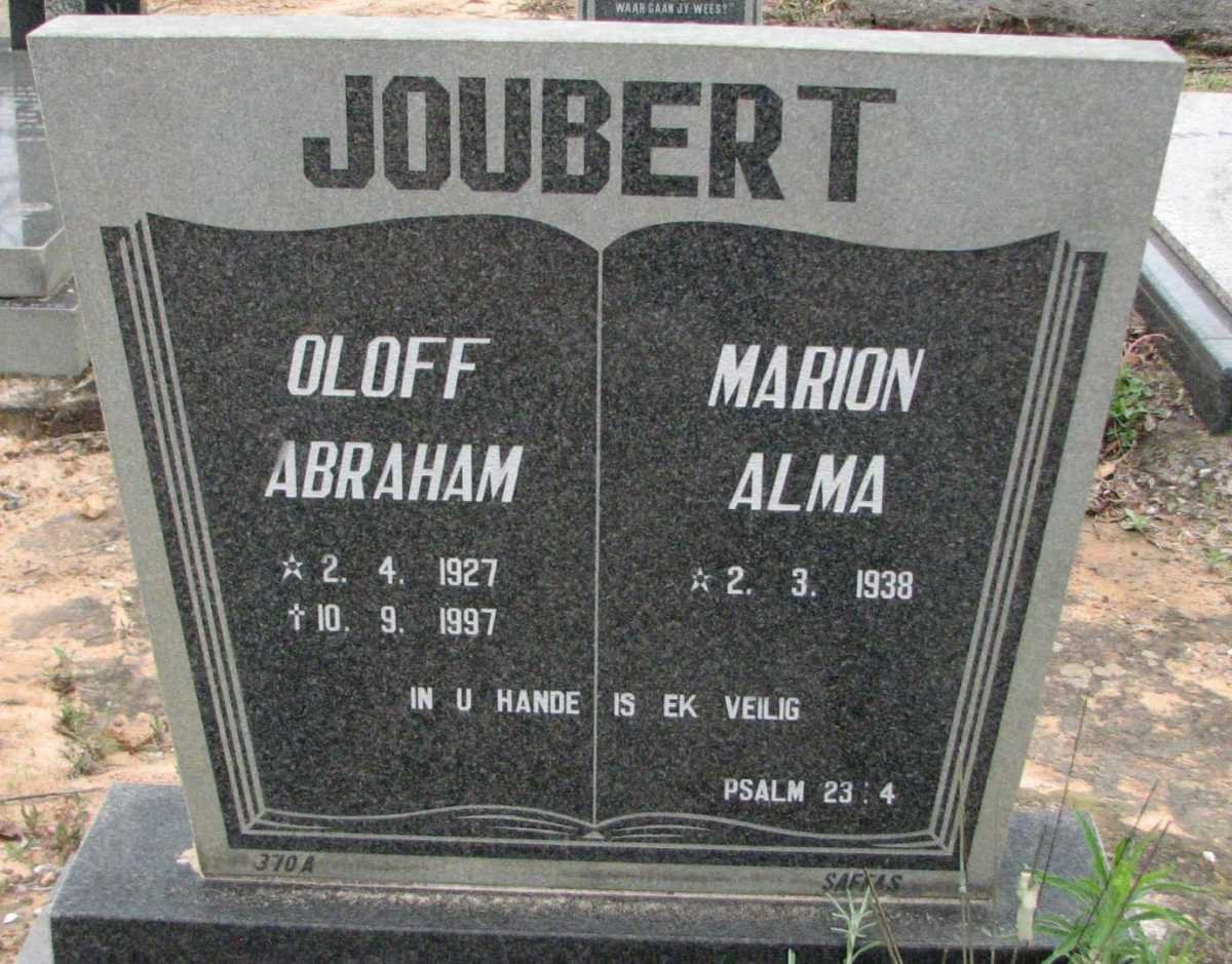 JOUBERT Oloff Abraham 1927-1997 &amp; Marion Alma 1938-