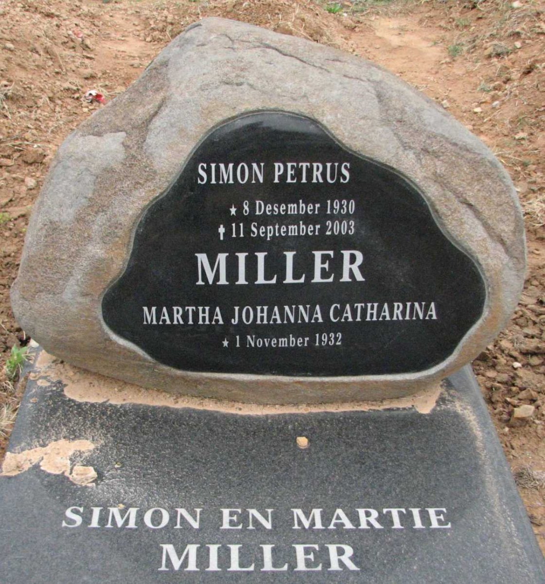 MILLER Simon Pertrus 1930-2003 &amp; Martha Johanna Catharina 1932-