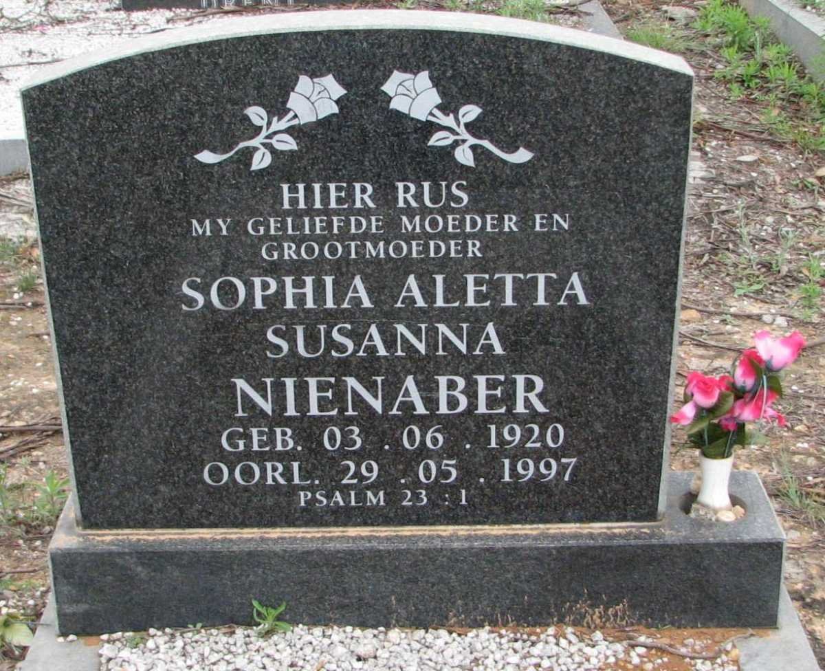 NIENABER Sophia Aletta Susanna 1920-1997