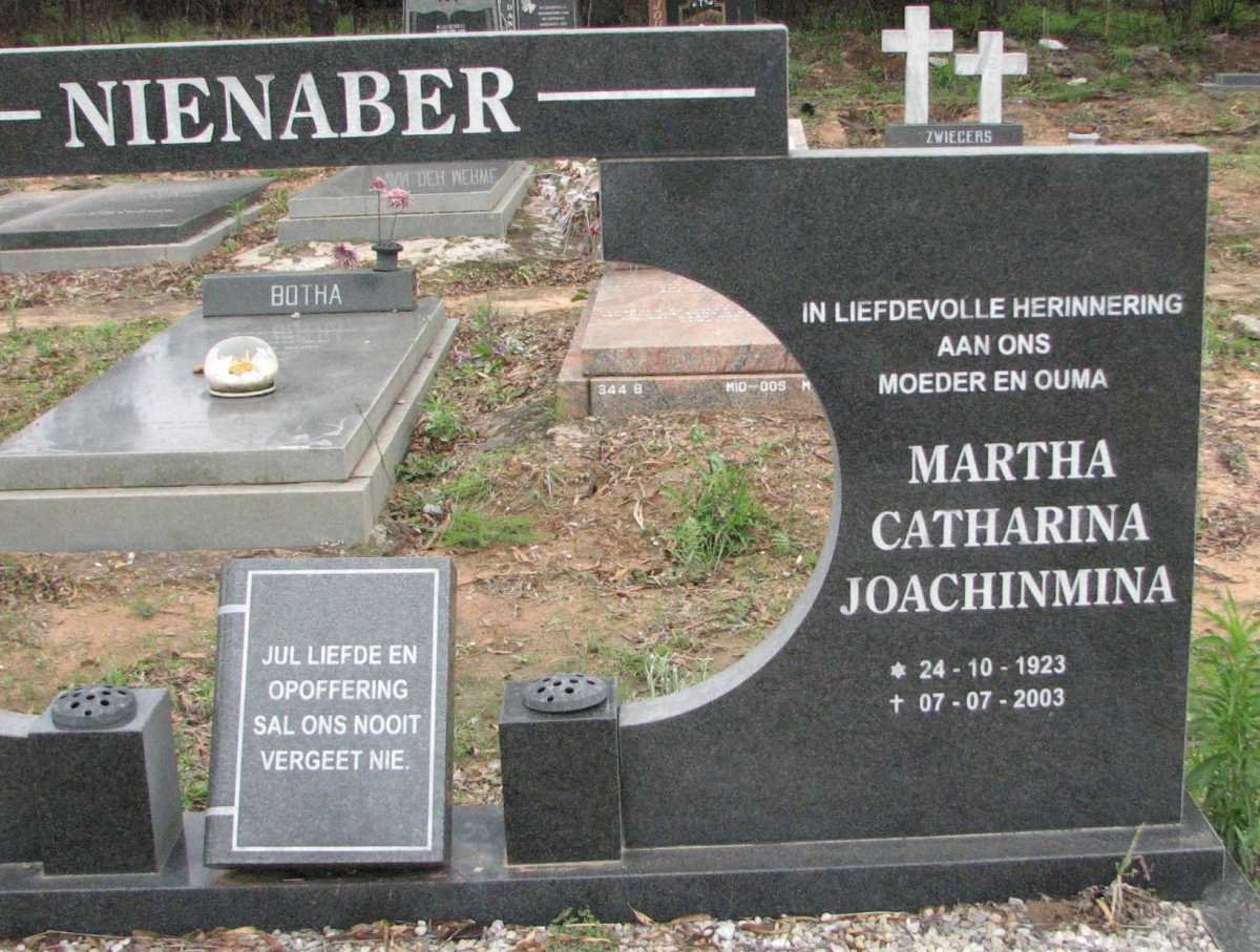 NIENABER Dawid Mathys 1918-1996 &amp; Martha Catharina Joachinmina 1923-2003