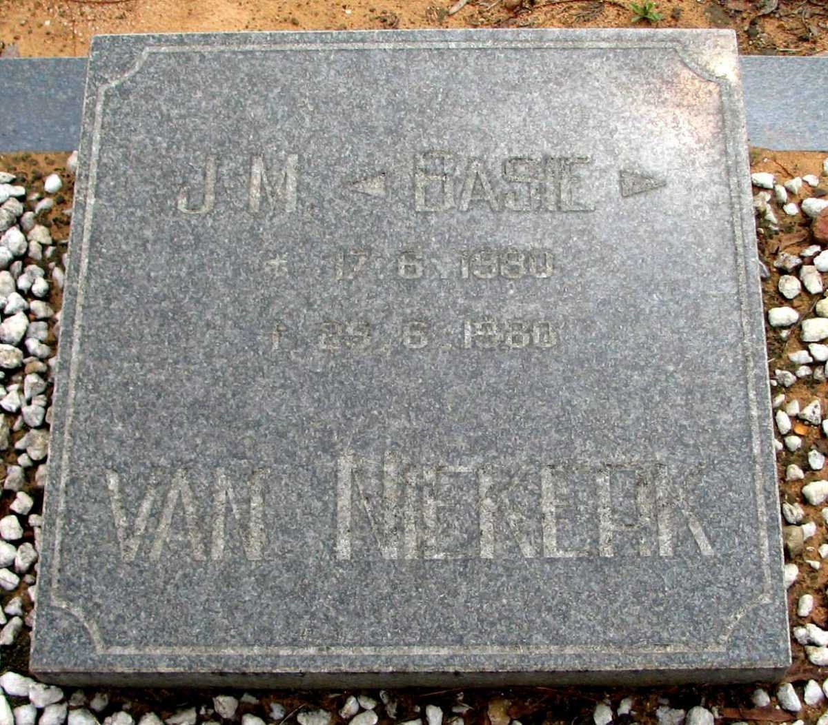 NIEKERK J.M., van 1930-1980