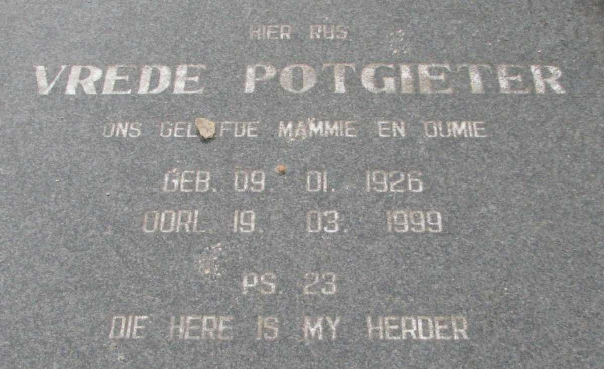 POTGIETER Vrede 1926-1999