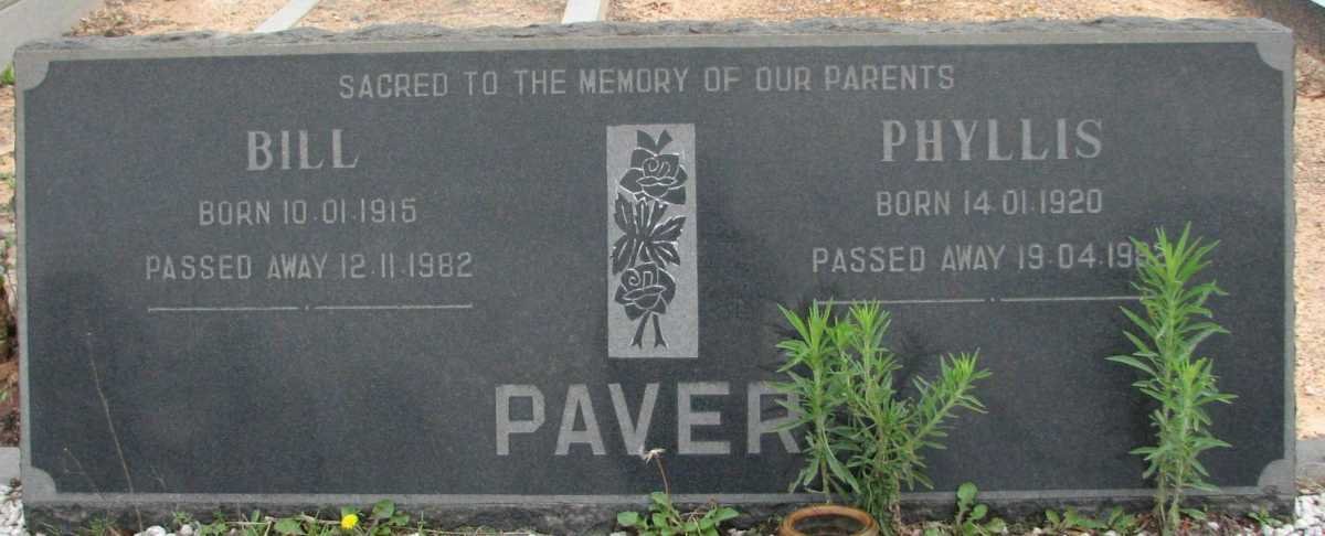 PAVER Bill 1915-1982 &amp; Phyllis 1920-1992