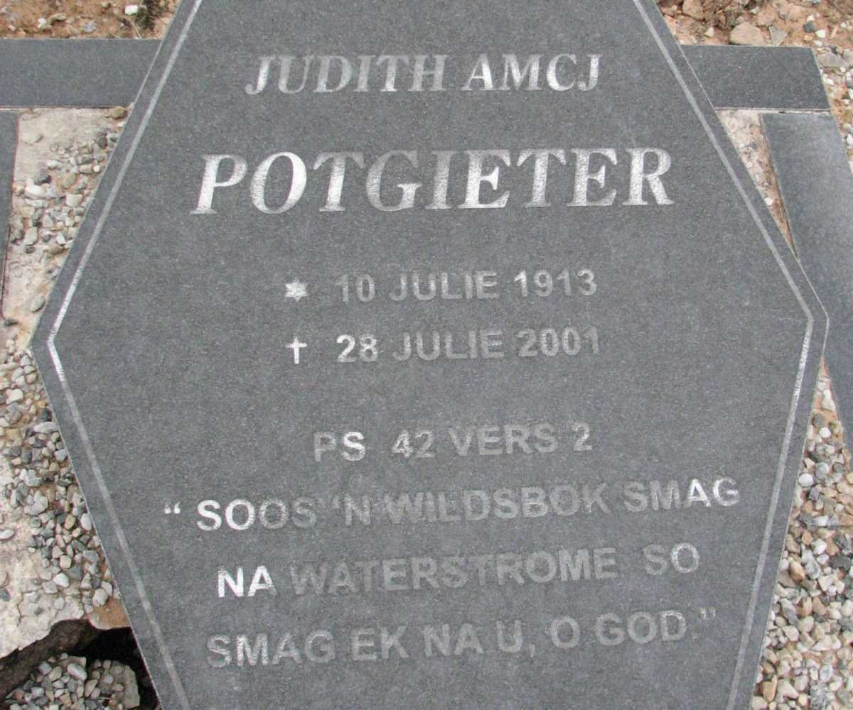 POTGIETER Judith A.M.C.J. 1913-2001
