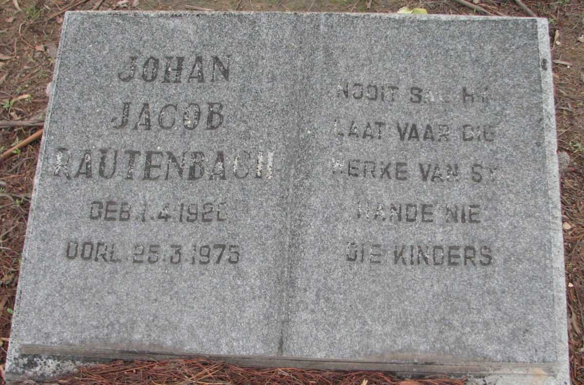 RAUTENBACH Johan Jacob 1926-1975