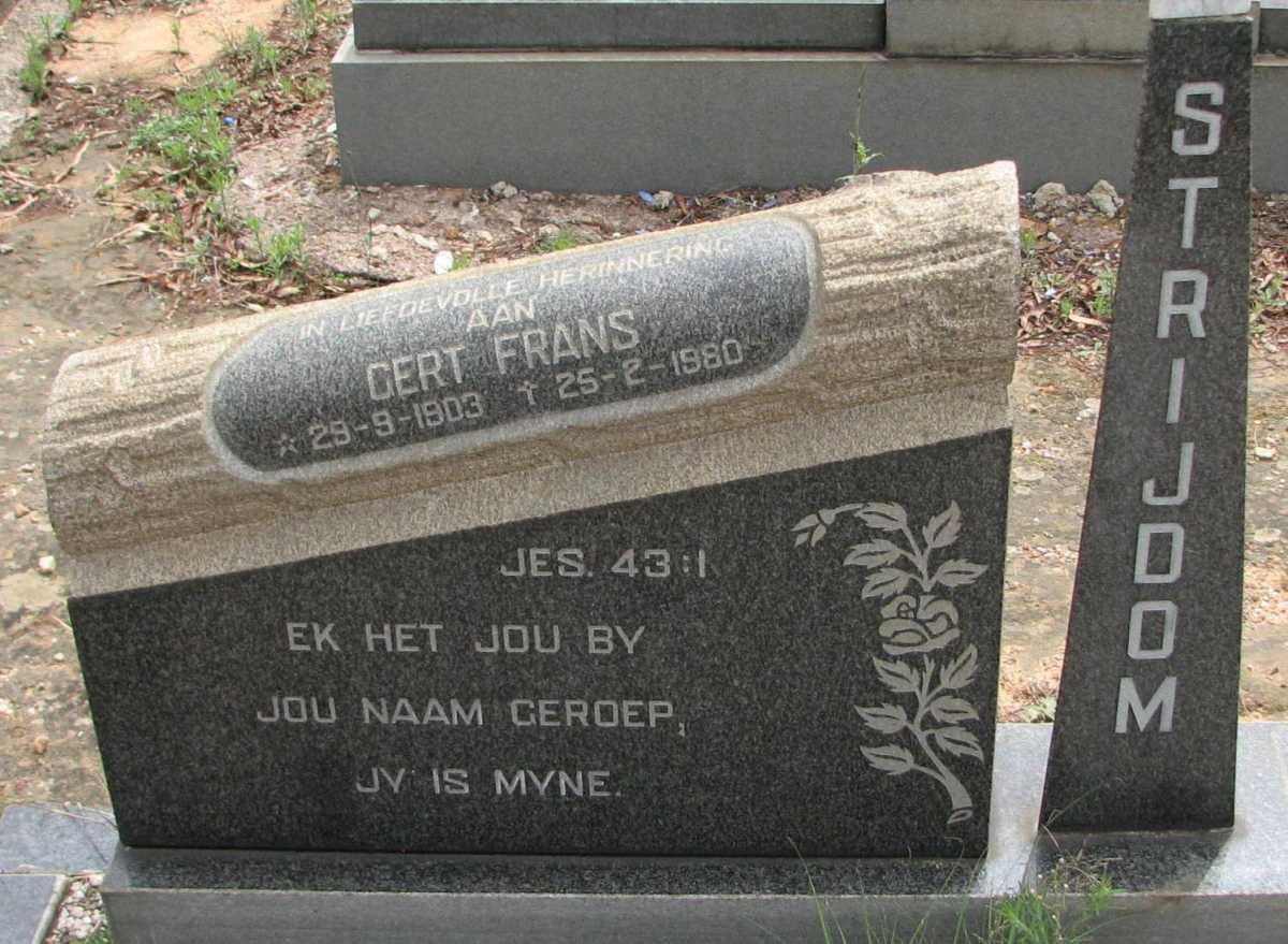 STRIJDOM Gert Frans 1903-1980