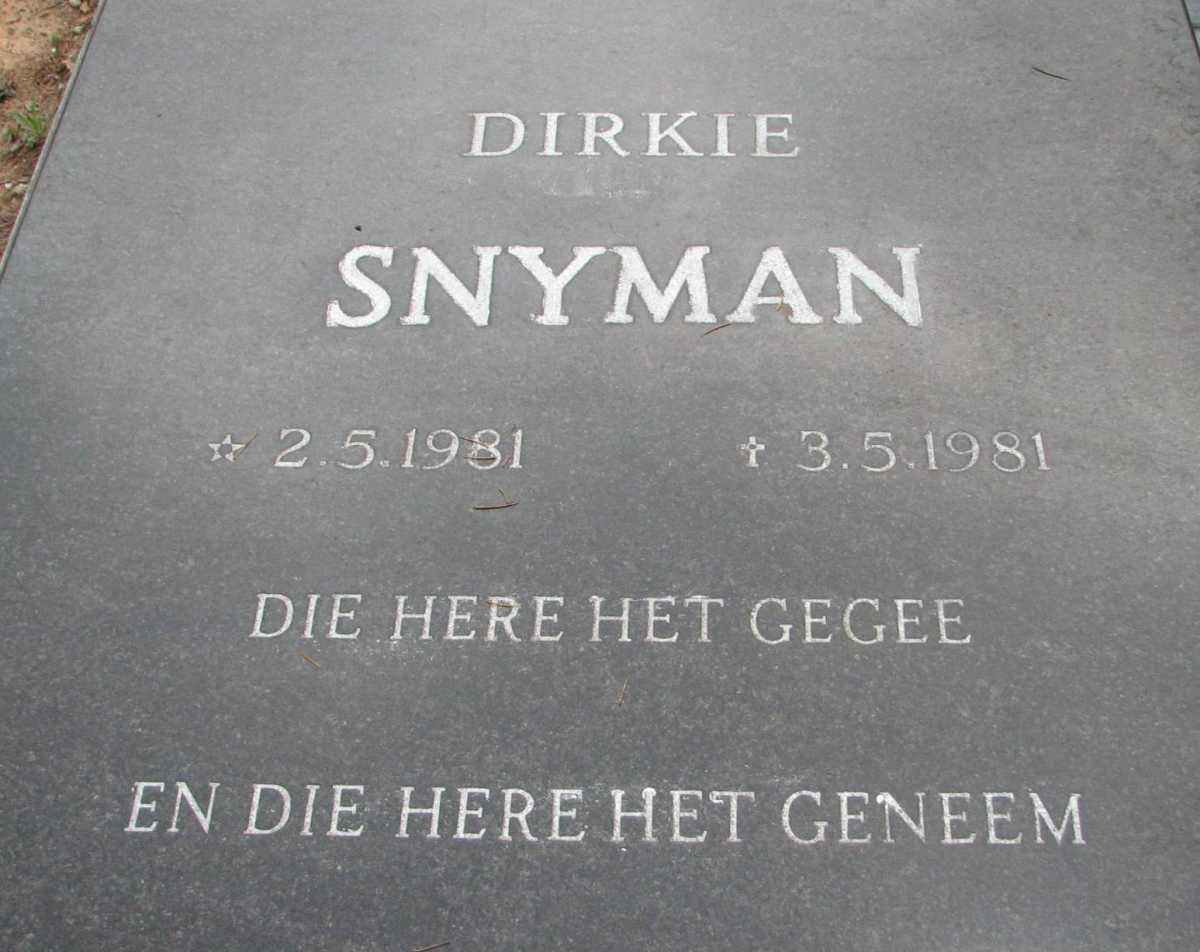 SNYMAN Dirkie 1981-1981