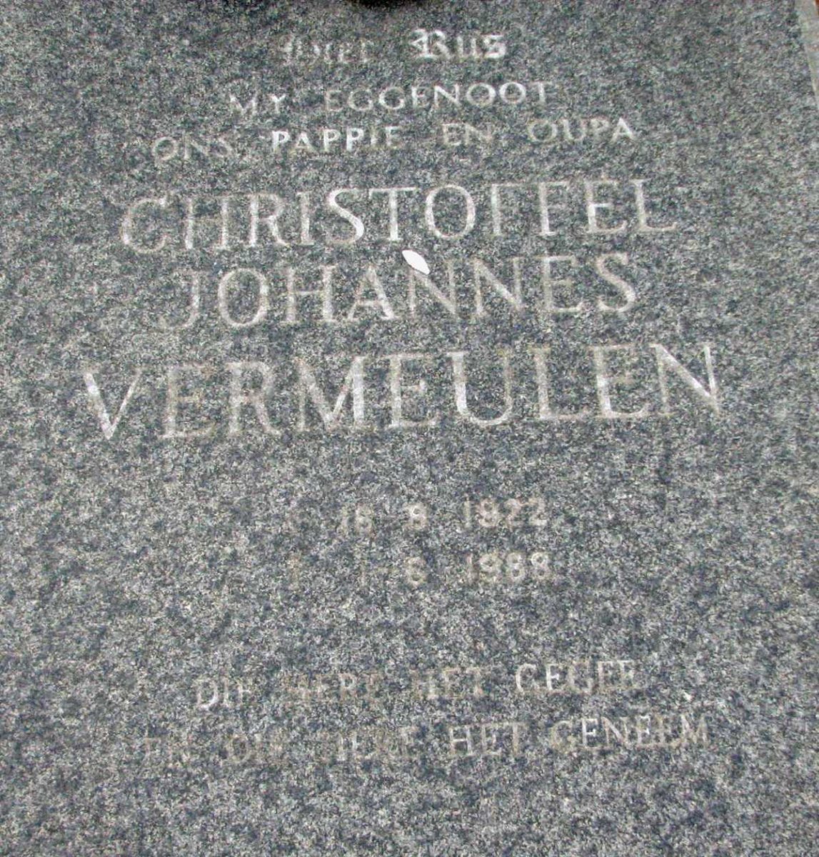 VERMEULEN Christoffel Johannes 1922-1988