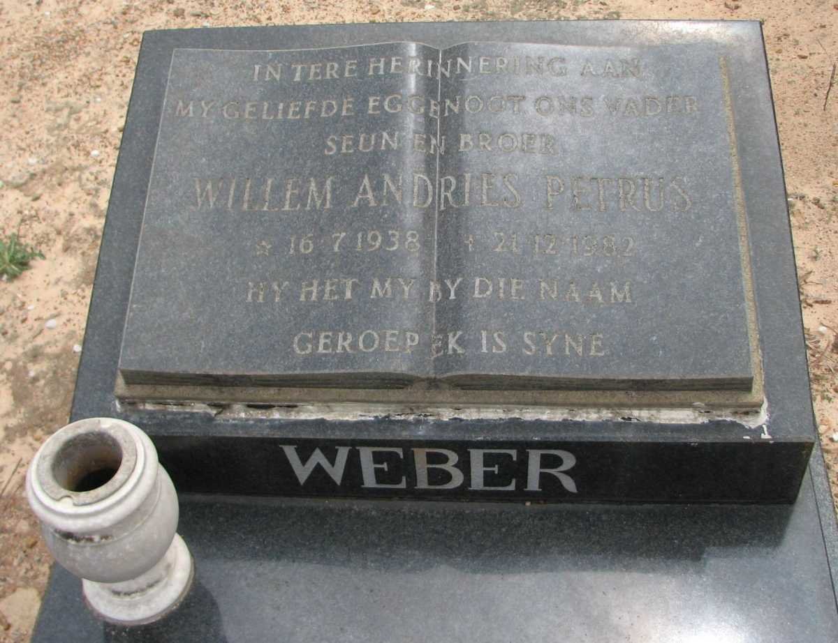 WEBER Willem Andries Petrus 1938-1982
